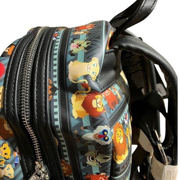 Disney Loungefly Backpack Black Lion King Chibi Mufasa‎ Simba Tribal Safari READ main image 5